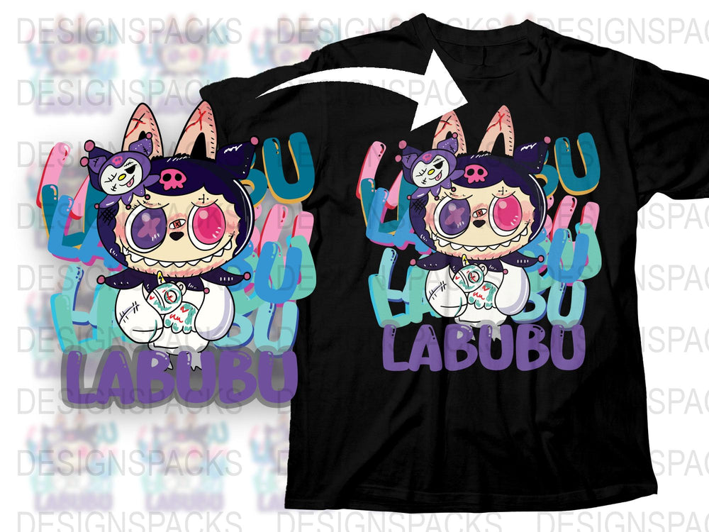 Colorful Labubu T-Shirt, Cartoon Rabbit Graphic Tee, Unique Designer Shirt, Casual Streetwear, Fashionable Top for Teens and Adults