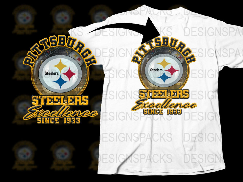 Pittsburgh Steelers Excellence T-Shirt, Vintage Logo Design, Sports Fan Apparel, Since 1933 Graphic Tee