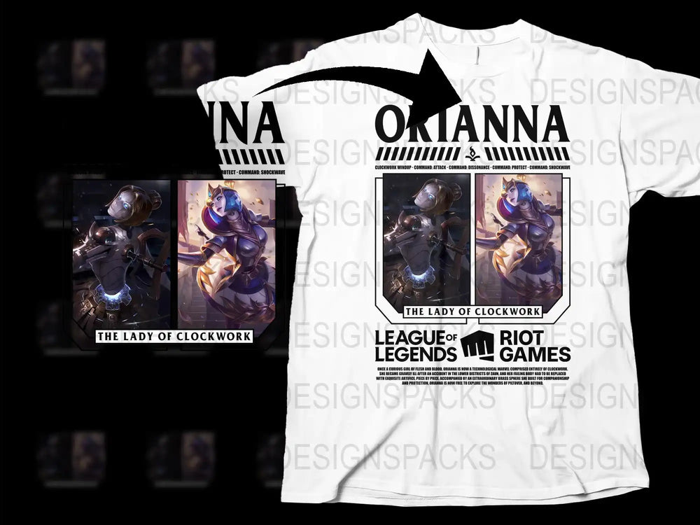 League of Legends Orianna T-Shirt, The Lady of Clockwork Graphic Tee, Gamer Apparel, Unisex Cotton Shirt