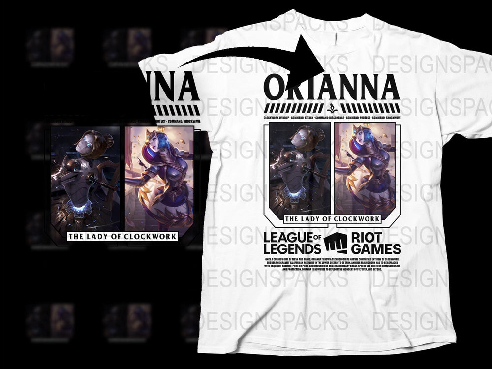 League of Legends Orianna T-Shirt, The Lady of Clockwork Graphic Tee, Gamer Apparel, Unisex Cotton Shirt