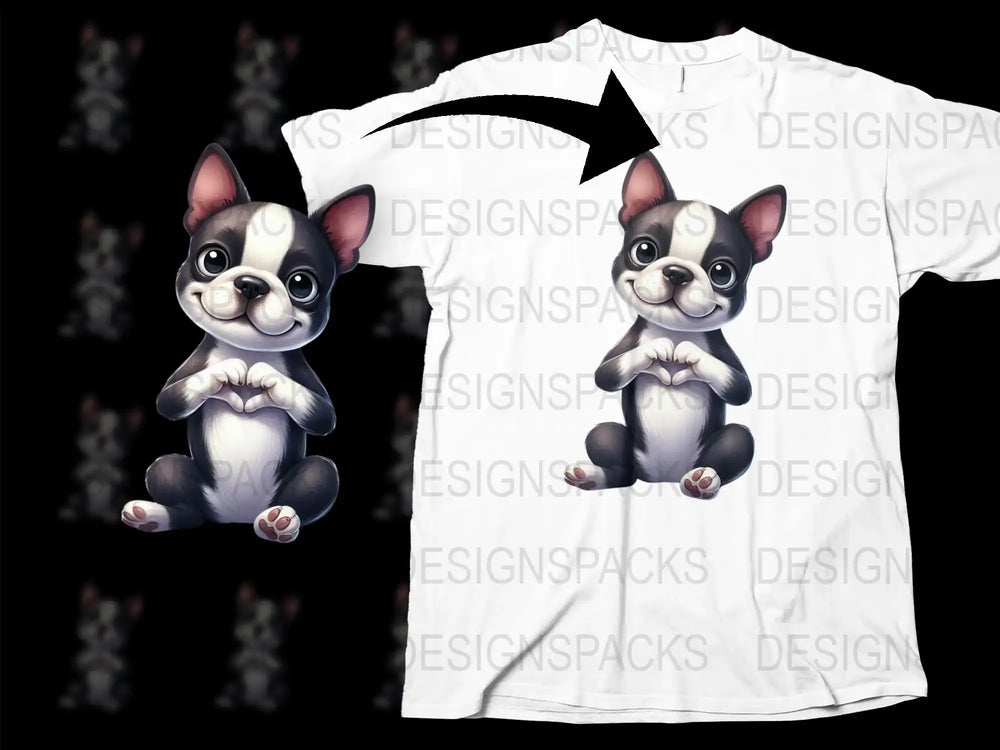 Cute French Bulldog Puppy Graphic T-Shirt, Cartoon Frenchie Dog Tee, Unisex White Casual Top, Animal Design Shirt for Dog Lovers