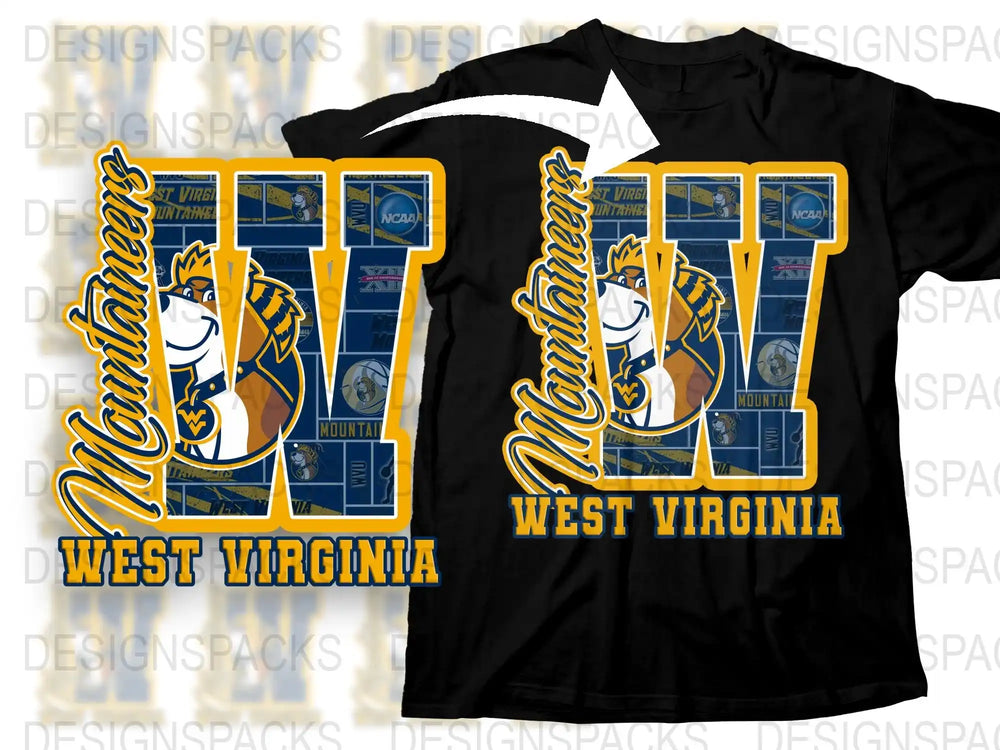 West Virginia Mountaineers T-Shirt, NCAA Final Four Graphic Tee, College Basketball Apparel