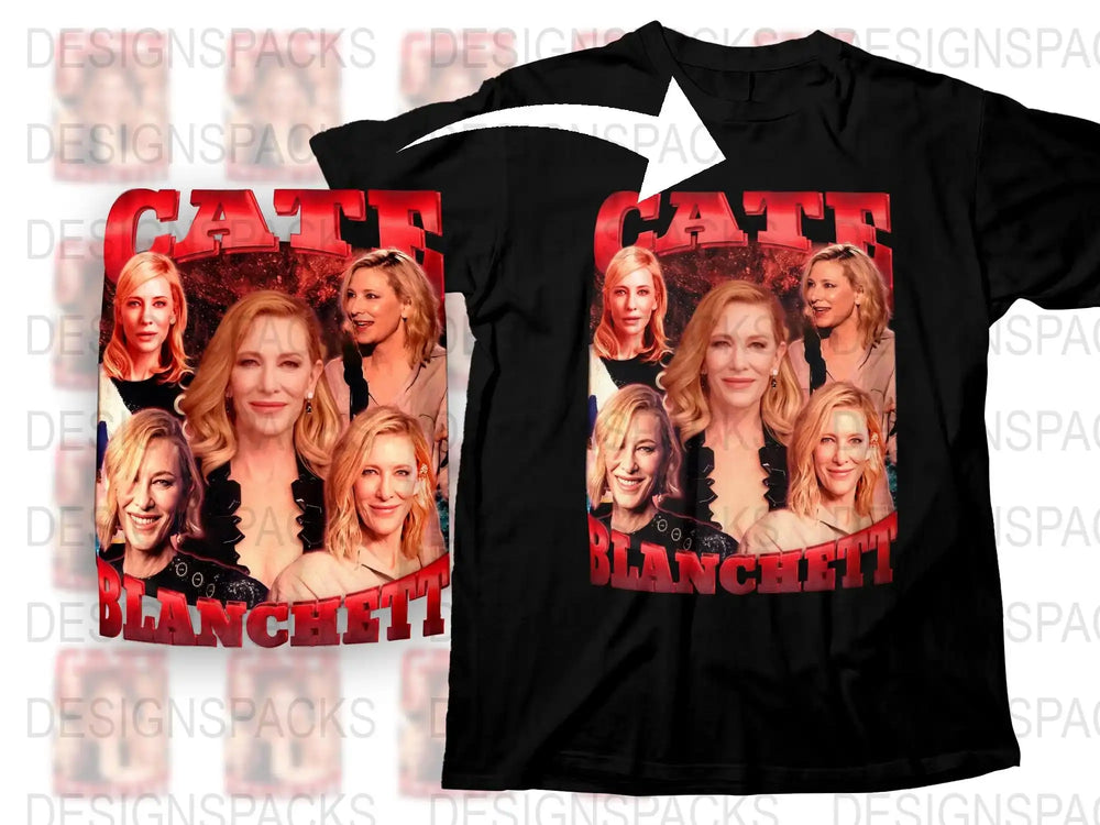 Cate Blanchett Fan T-Shirt, Celebrity Photo Collage Tee, Unique Film Star Apparel, Gift for Movie Lovers