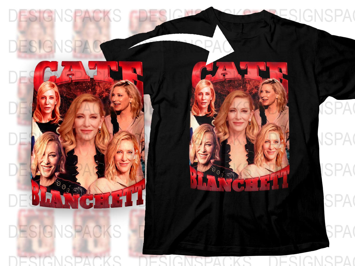 Cate Blanchett Fan T-Shirt, Celebrity Photo Collage Tee, Unique Film Star Apparel, Gift for Movie Lovers