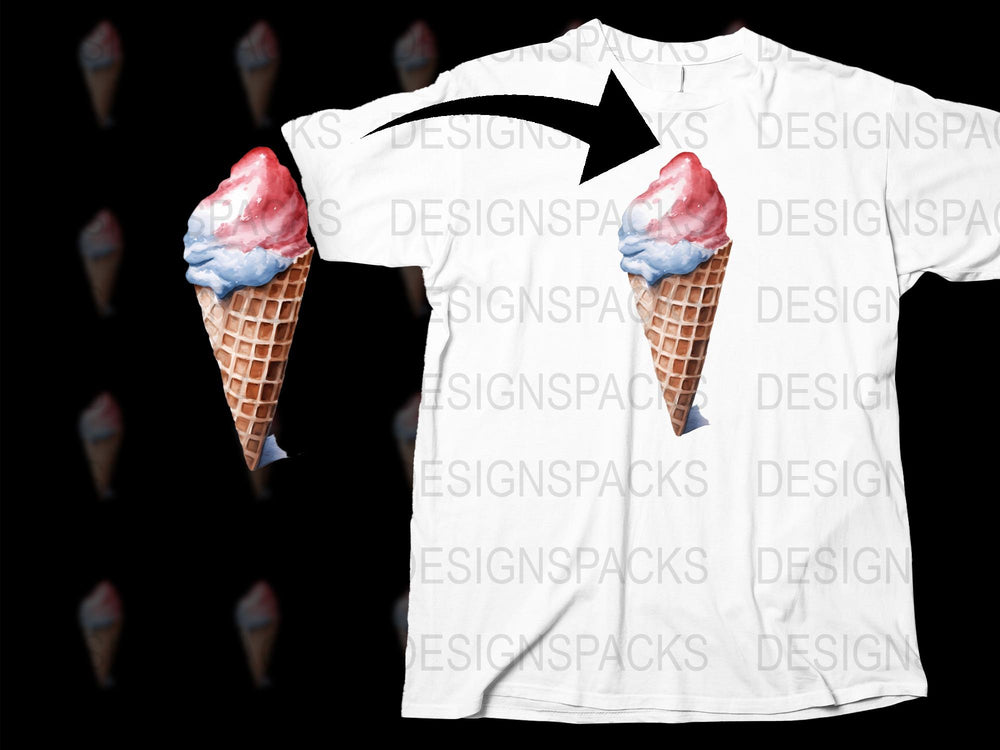 Ice Cream Cone Graphic T-Shirt, Unisex Cotton Tee, Colorful Summer Dessert Print, Casual Streetwear, Foodie Gift Idea