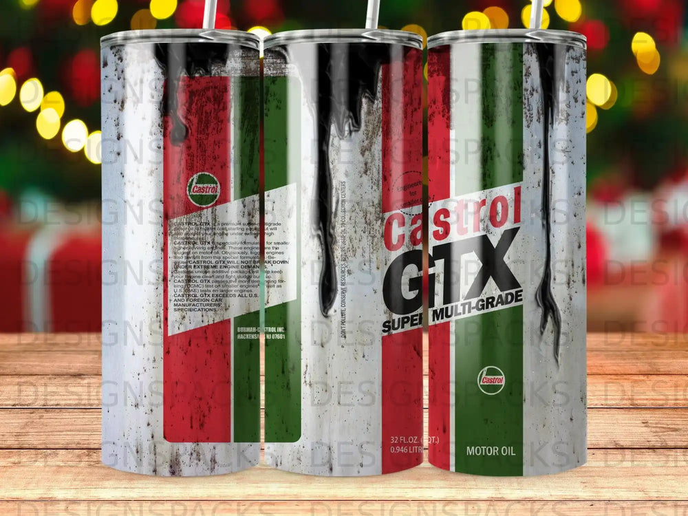 Castrol GTX Super Multi-Grade motor oil can with distressed patriotic design.