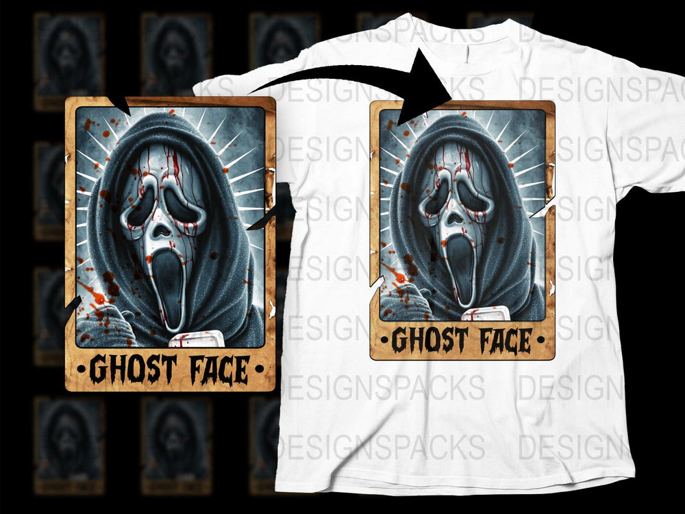 Ghost Face Horror T-Shirt, Scary Movie Inspired Graphic Tee, Unisex Horror Apparel, Halloween Fashion, Unique Gift Idea