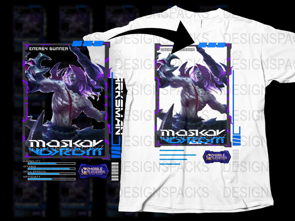 Energy Hunter Monster Nostrom T-Shirt, Mobile Legends Game Graphic Tee, Fantasy Creature Design Shirt