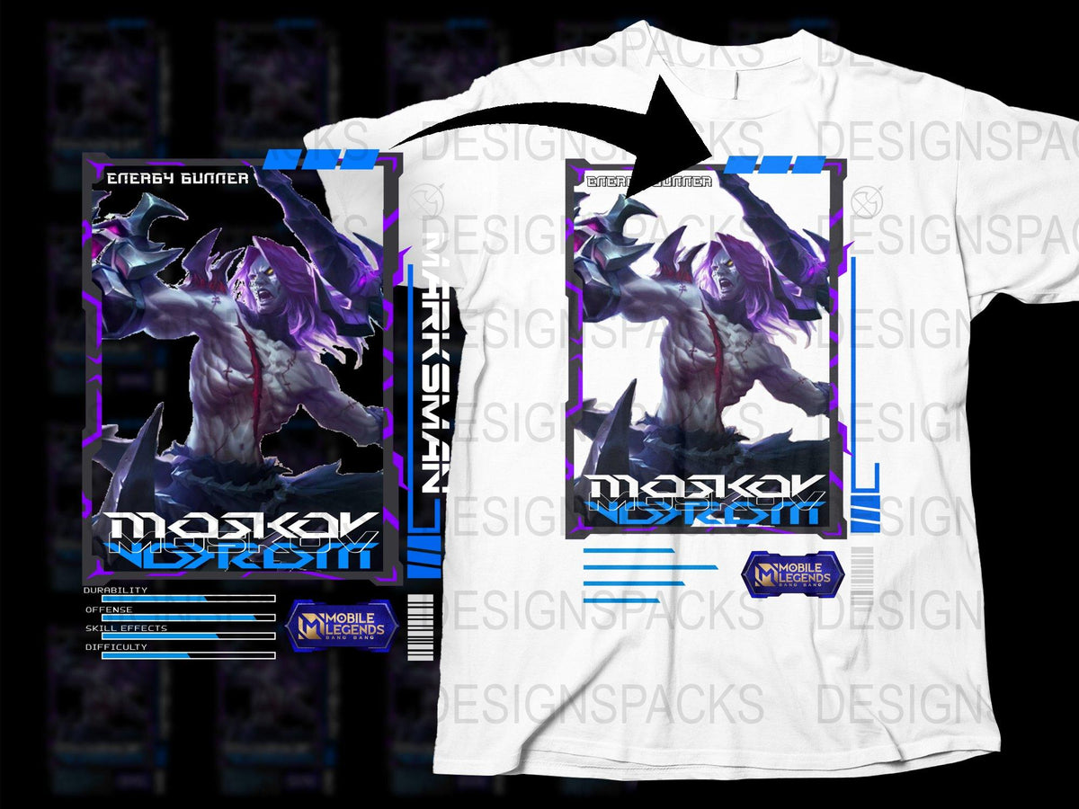 Energy Hunter Monster Nostrom T-Shirt, Mobile Legends Game Graphic Tee, Fantasy Creature Design Shirt