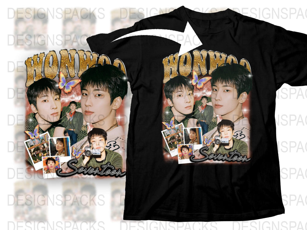 Seventeen K-Pop Band Hoshi Graphic T-Shirt, Fan Merch, Vintage Style Black Tee, Unisex Pop Culture Apparel, Casual Fashion Top