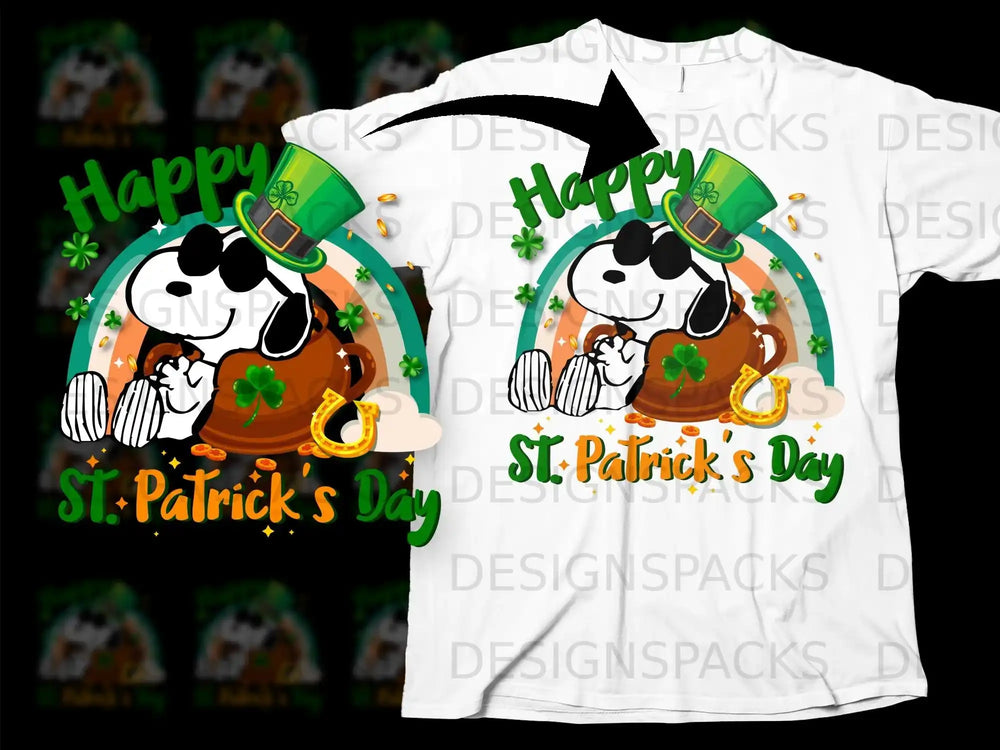 Happy St Patrick's Day Snoopy Leprechaun Rainbow product type