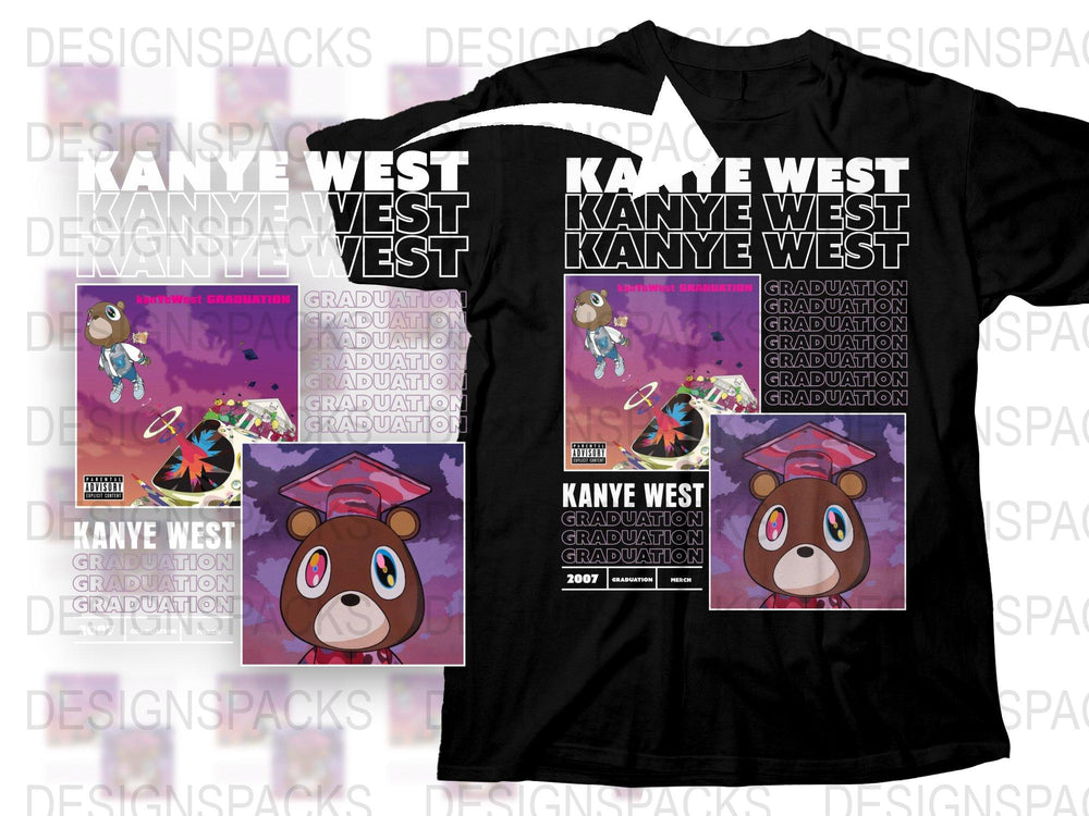 Kanye West Graduation Album Art T-Shirt, Vintage Hip Hop Tee, 2007 Music Fan Merchandise