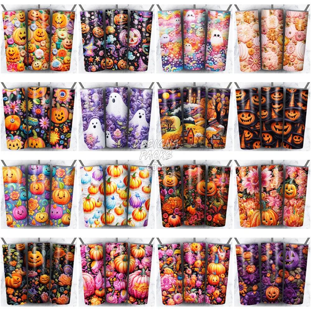 62 Halloween Embroidery Tumbler Wrap Bundle Jpg