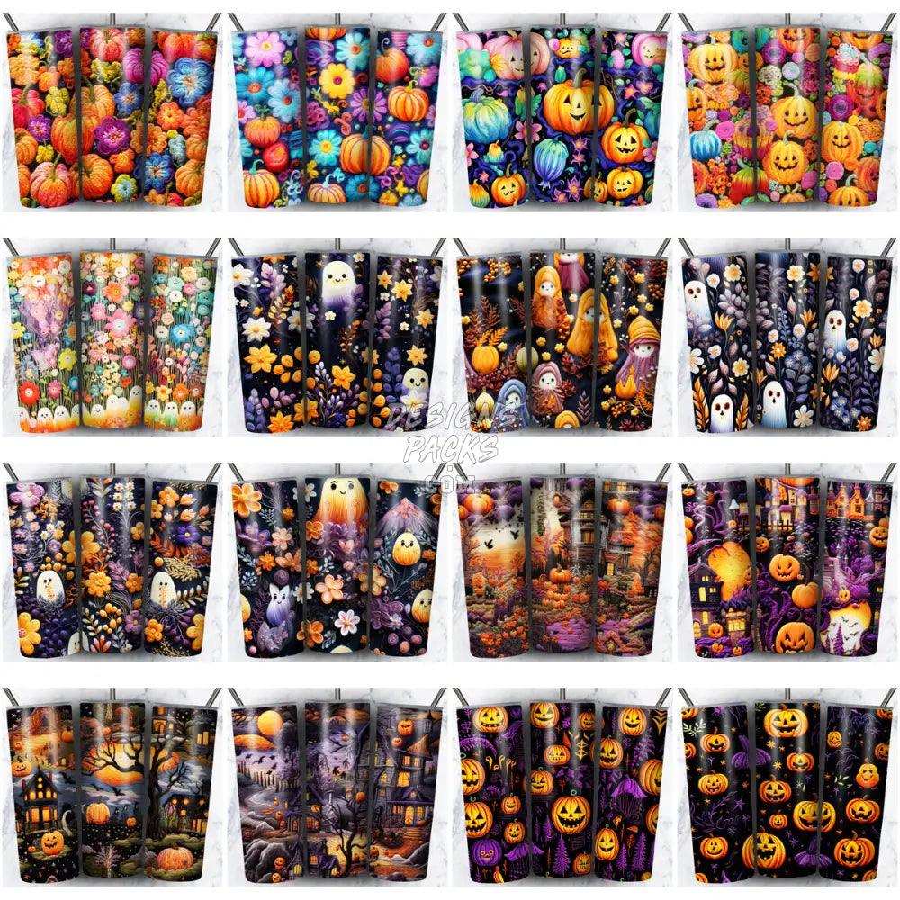 62 Halloween Embroidery Tumbler Wrap Bundle Jpg