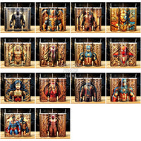 Load image into Gallery viewer, 62 Wood Superheroes Tumbler Wrap Bundle Jpg
