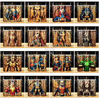 Load image into Gallery viewer, 62 Wood Superheroes Tumbler Wrap Bundle Jpg
