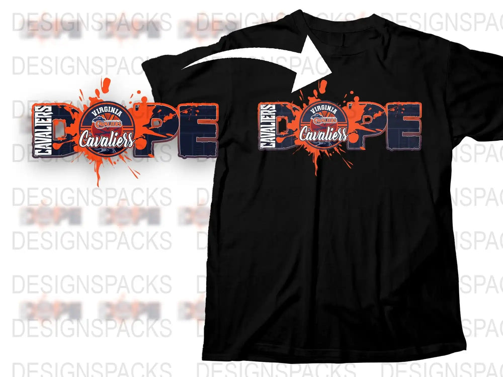 Cleveland Cavaliers T-Shirt, NBA Team Logo, Splash Design, Basketball Fan Apparel, Orange and Blue Colors