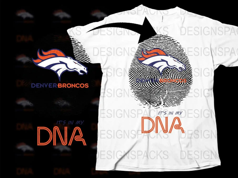 Denver Broncos T-Shirt, It's In My DNA Football Fan Graphic Tee, NFL Team Support Shirt, Sports Apparel