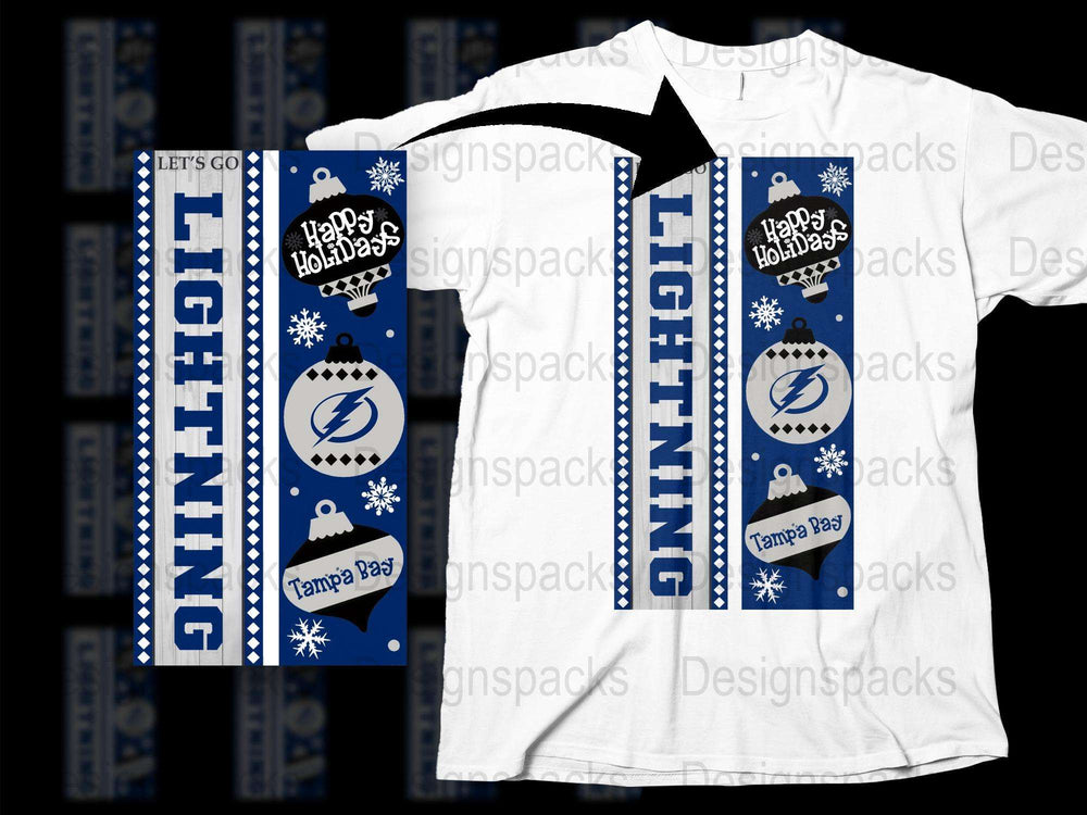 Tampa Bay Lightning NHL Team Holiday Scarf Design White T-Shirt, Festive Winter Apparel
