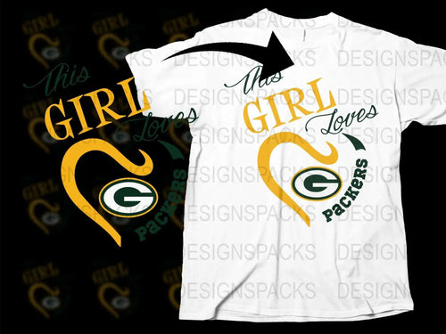 Women's White T-Shirt, Green Bay Packers Fan Apparel, Football Graphic Tee, Sports Lover Gift