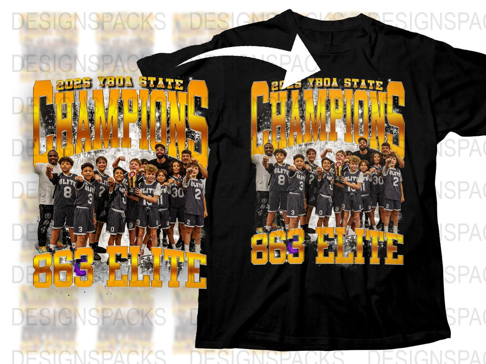 2025 YBOA State Champions 863 Elite Basketball Team T-Shirt, Youth Sports Graphic Tee