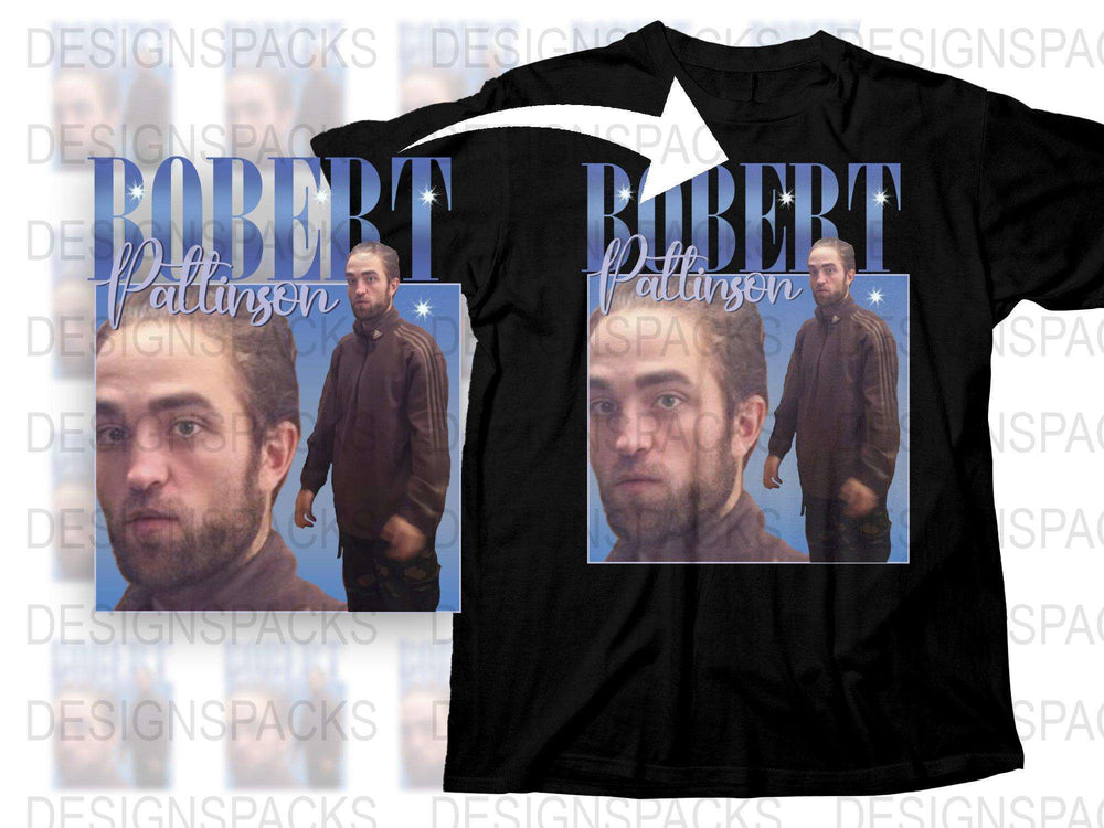 Robert Pattinson Fan T-Shirt, Unique Celebrity Portrait Tee, Movie Star Casual Wear, Gift for Movie Lovers