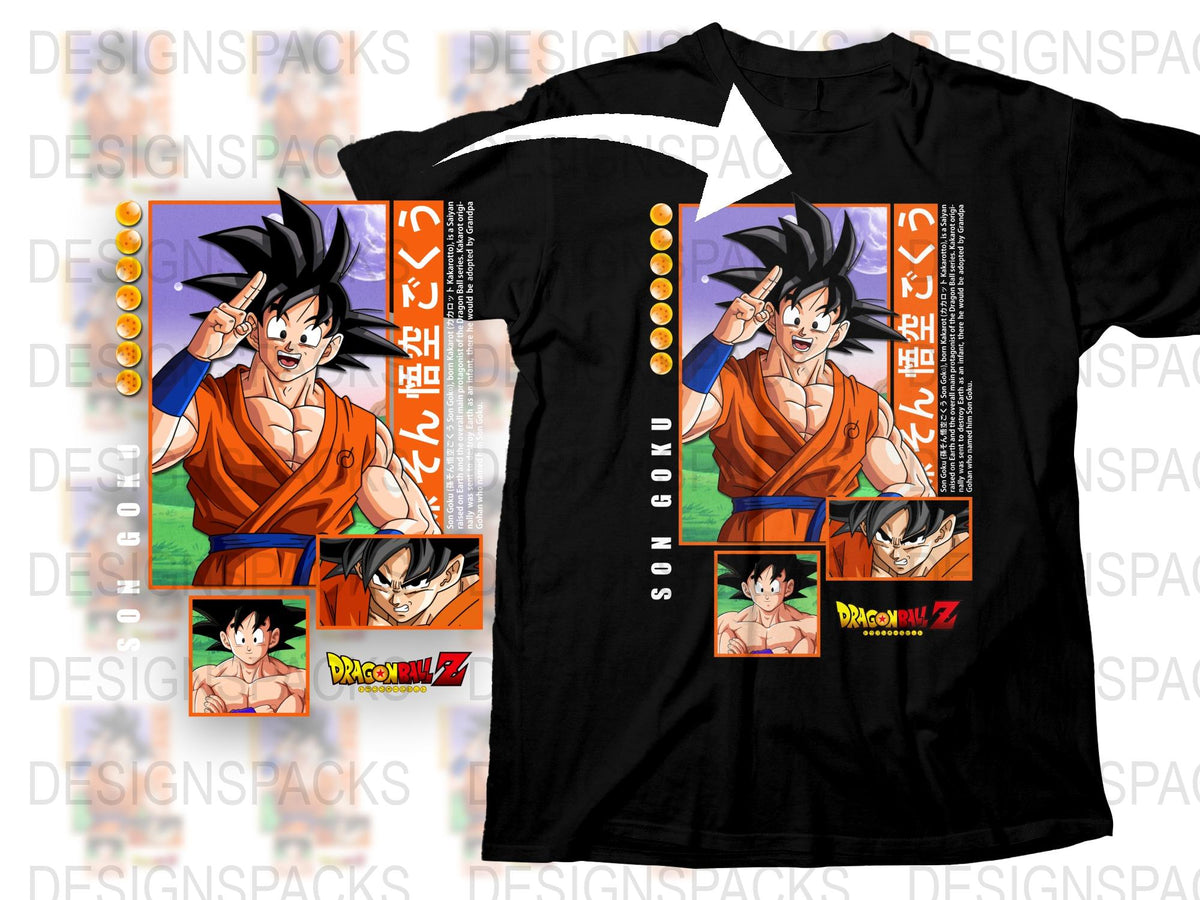 Dragon Ball Z Goku T-Shirt, Anime Graphic Tee, Manga Fan Gift, Men's Black Casual Shirt