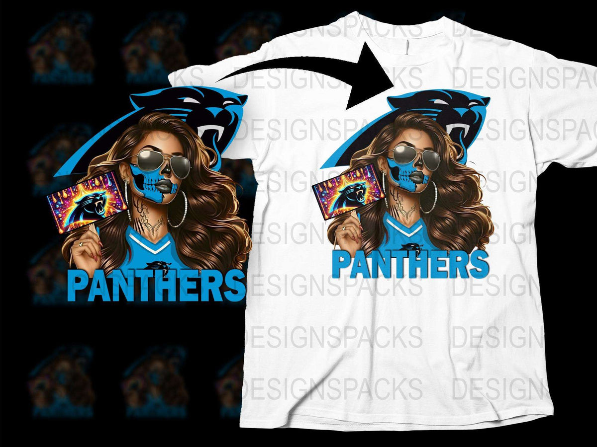 Panthers Fan T-Shirt Cool Woman Graphic Design Casual Wear Sports Team Apparel