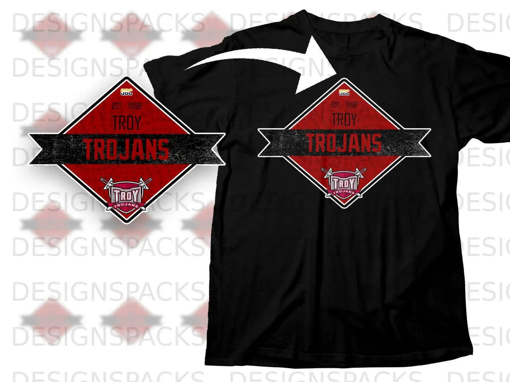 Troy Trojans Est 1909 SBC Black Graphic Tee