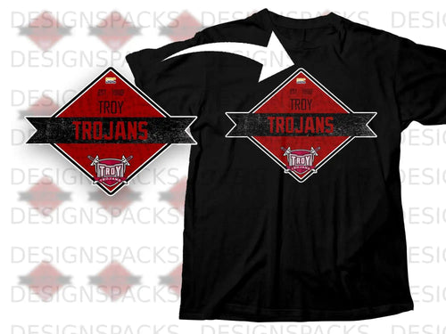 Troy Trojans Est 1909 SBC Black Graphic Tee