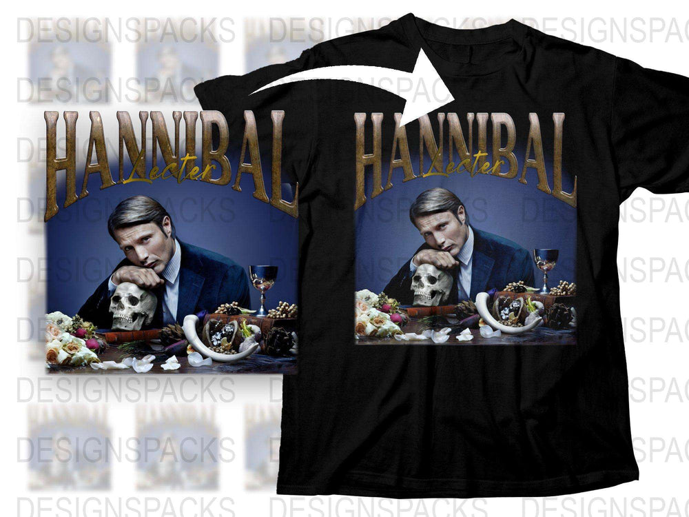 Hannibal TV Show T-Shirt, Mads Mikkelsen Graphic Tee, Horror Series Fan Merch, Cotton Unisex Shirt