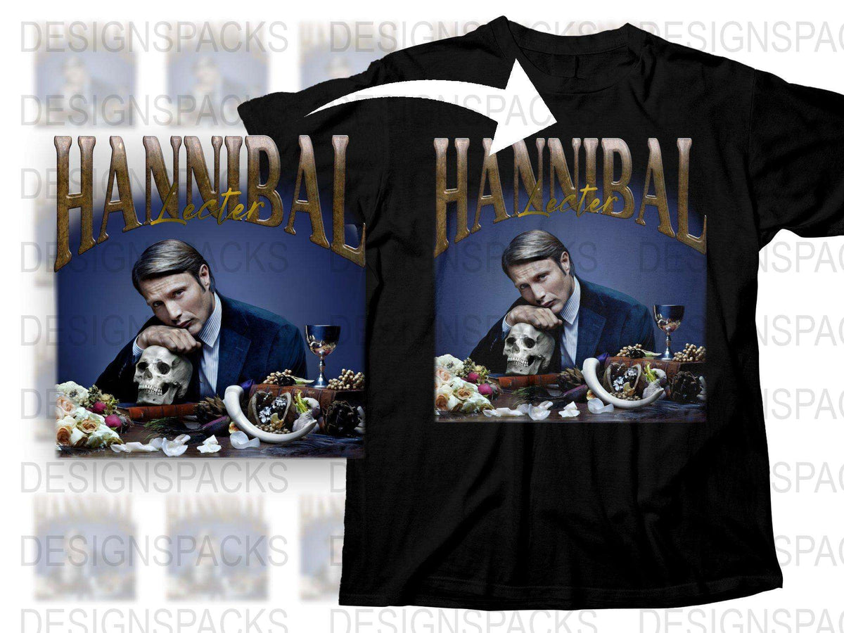 Hannibal TV Show T-Shirt, Mads Mikkelsen Graphic Tee, Horror Series Fan Merch, Cotton Unisex Shirt
