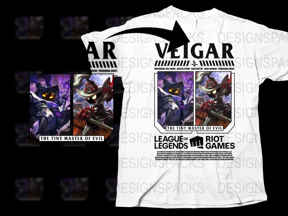 League of Legends Veigar T-Shirt, The Tiny Master of Evil Graphic Tee, Gamer Clothing, Riot Games Merchandise