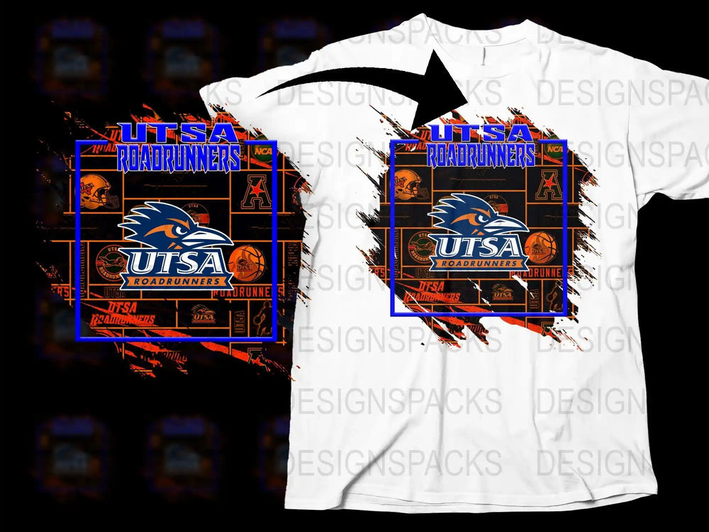 UTSA Roadrunners Graphic T-Shirt, College Basketball Fan Apparel, Unisex Sports Tee, Orange and Blue Design