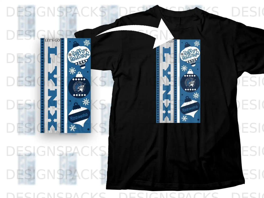 Let's Go Lynx Happy Holidays Minnesota T-Shirt