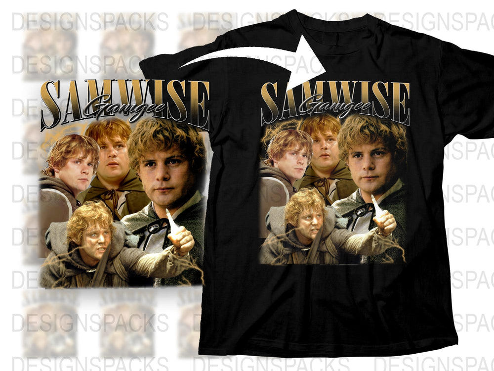 Samwise Graphic T-Shirt, Lord of the Rings Inspired Movie Tee, Fantasy Film Character Apparel, Fan Gift Idea