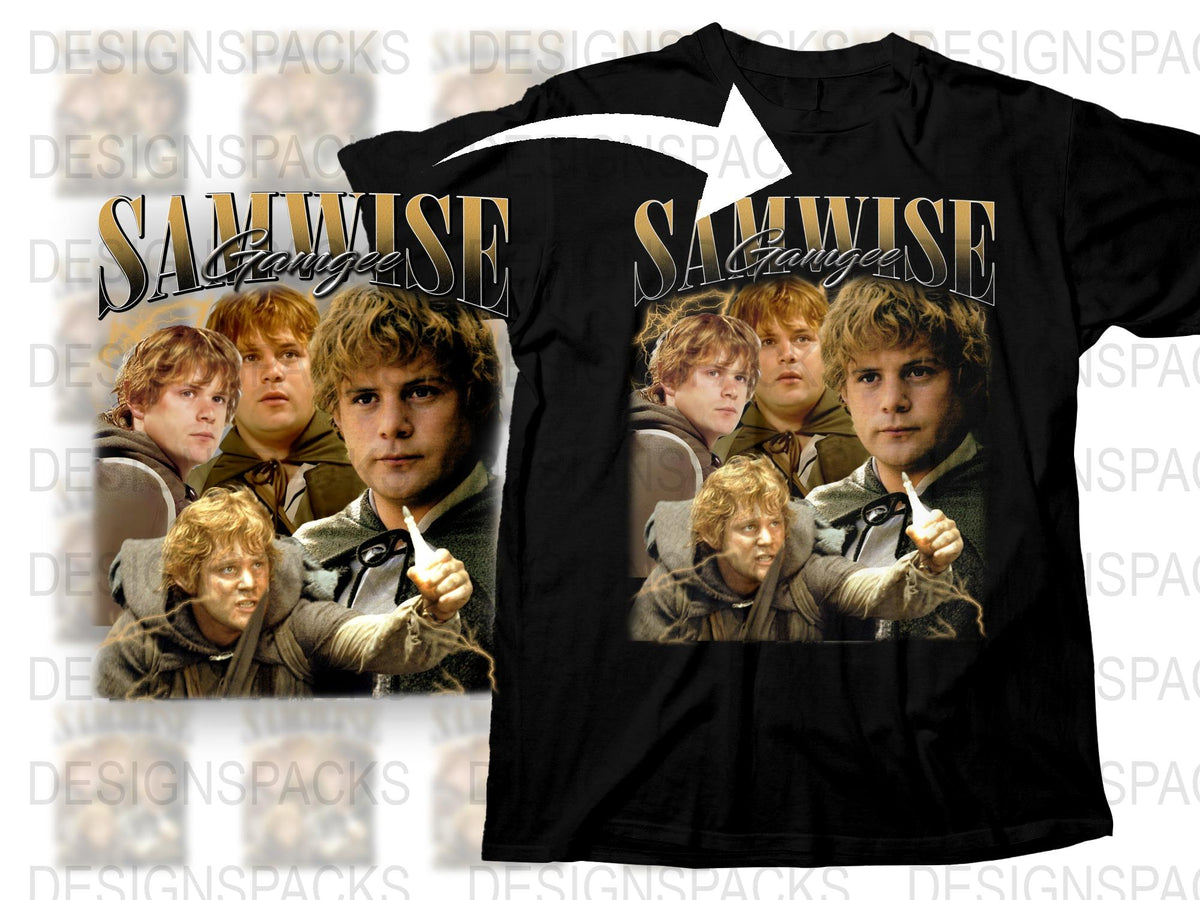 Samwise Graphic T-Shirt, Lord of the Rings Inspired Movie Tee, Fantasy Film Character Apparel, Fan Gift Idea