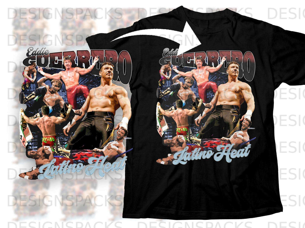 Eddie Guerrero "Latino Heat" graphic t-shirt.