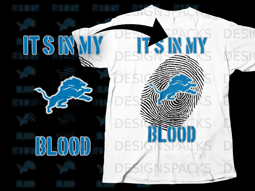 It's In My Blood Graphic Lion Fan T-shirt