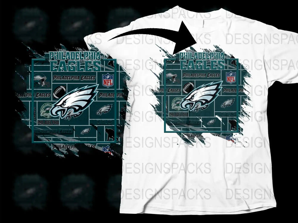 Philadelphia Eagles NFL Team Logo Printed T-Shirt, Unisex Graphic Tee, Football Fan Apparel
