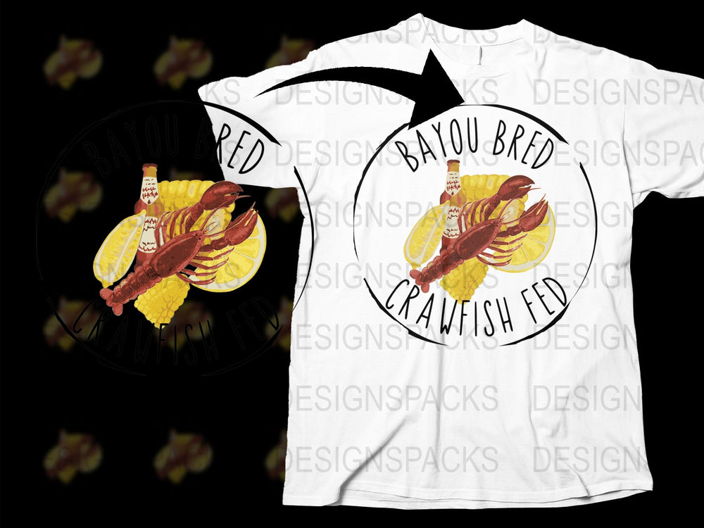 Bayou Bred Crawfish Boil Party T-Shirt, Seafood Lover Graphic Tee, Cajun Festival Apparel