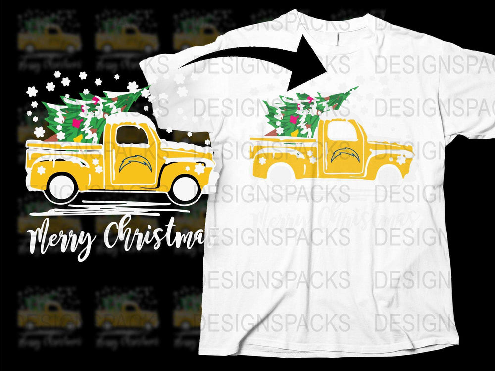 Vintage Yellow Truck Christmas Tree T-Shirt, Festive Holiday Tee, Merry Christmas Graphic Shirt for Men and Women