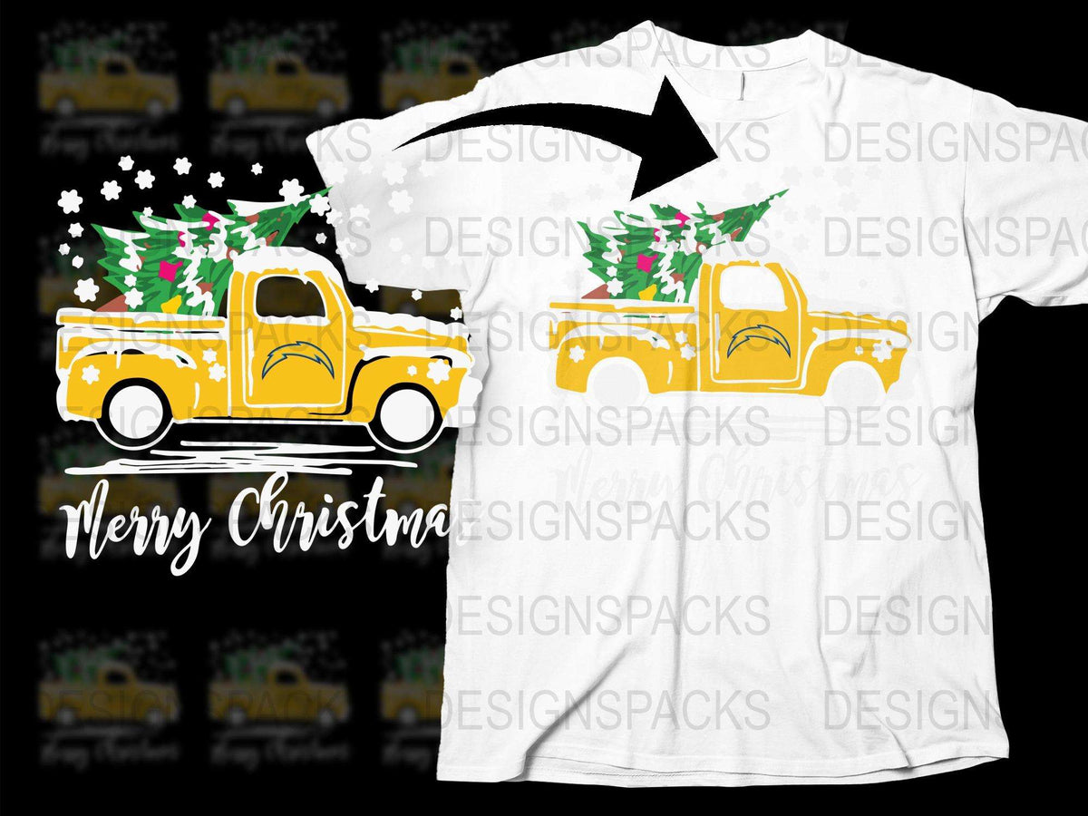 Vintage Yellow Truck Christmas Tree T-Shirt, Festive Holiday Tee, Merry Christmas Graphic Shirt for Men and Women