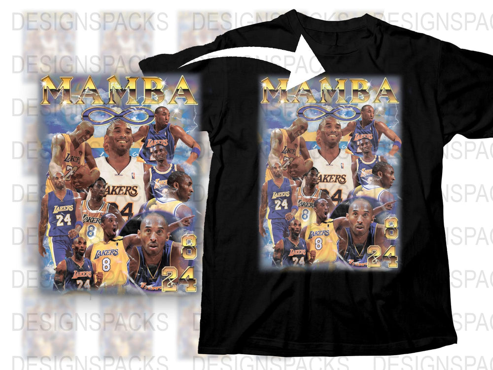 Kobe Bryant Tribute T-Shirt, Lakers Mamba Graphic Tee, Basketball Legend, Sports Fan Apparel