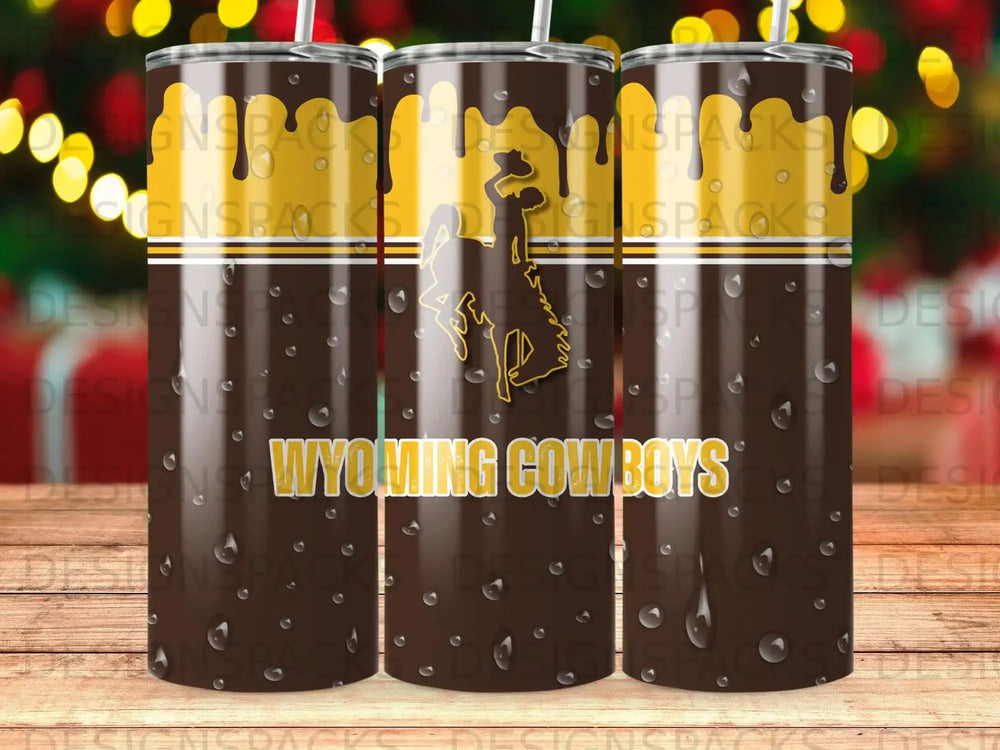 Wyoming Cowboys Brown Gold Dripping Design Tumbler product type