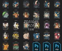 Load image into Gallery viewer, 63 Anime Ball V2 Designs Bundle Png Psd
