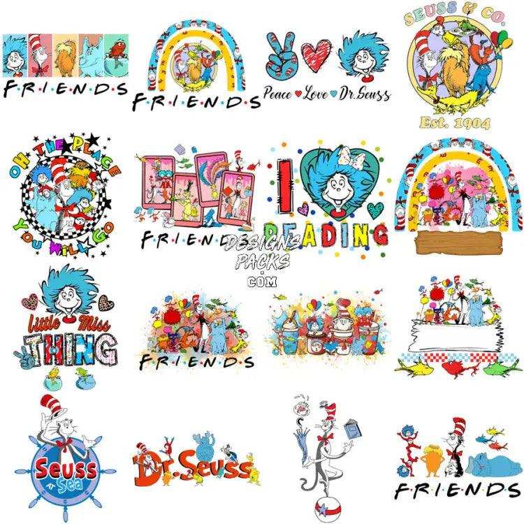 63 Cartoon Seuss Kids Designs Bundle Png