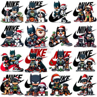 Load image into Gallery viewer, 63 Cartoon Superhero Dogs Christmas Brand Designs Bundle Png
