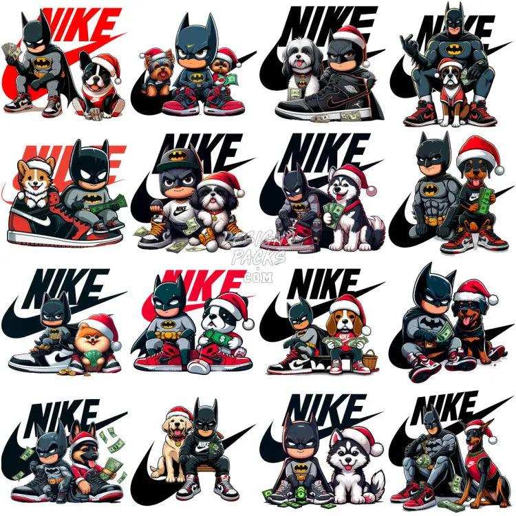 63 Cartoon Superhero Dogs Christmas Brand Designs Bundle Png