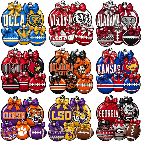 63 College Football Christmas Ornament NCAA Teams Designs Bundle PNG